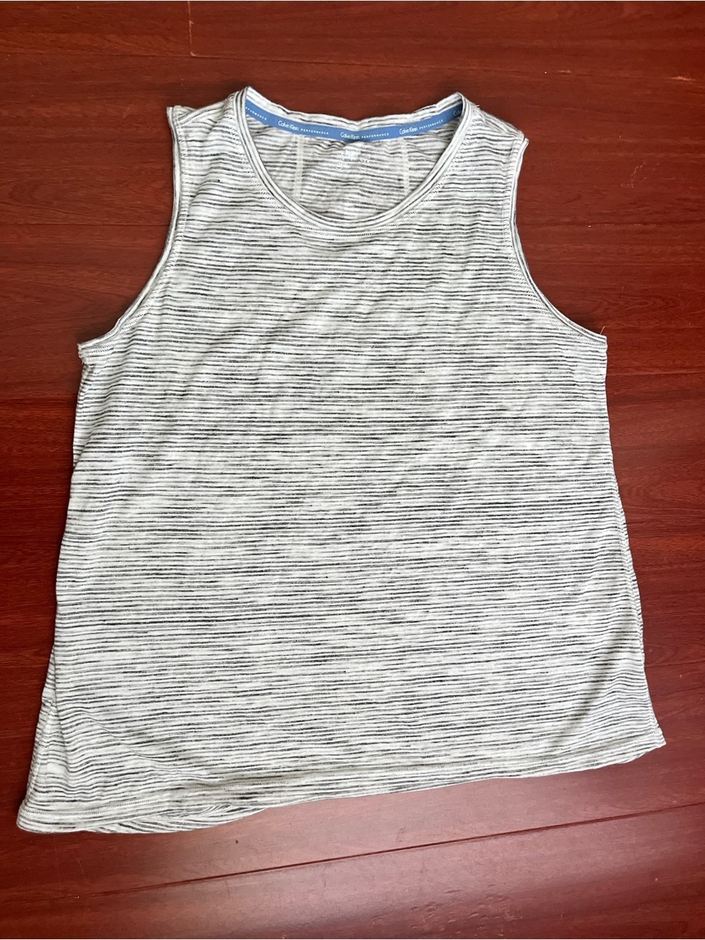 Calvin Klein performance Striped Sleeveless Tank Top in White and Black